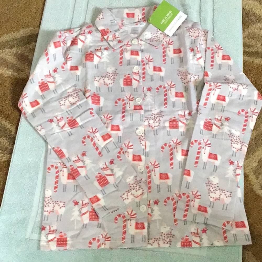 Garnet hill flannel PJ top kids